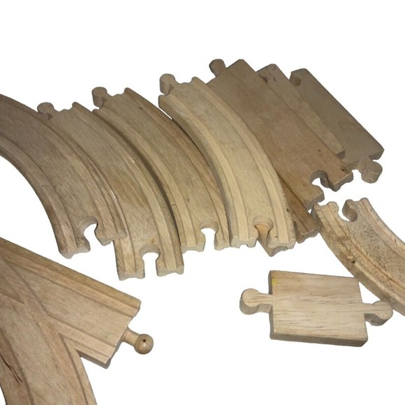 Wooden Railway Track Lot Curved Straight  Y track-  11 pieces - Picture 3 of 3